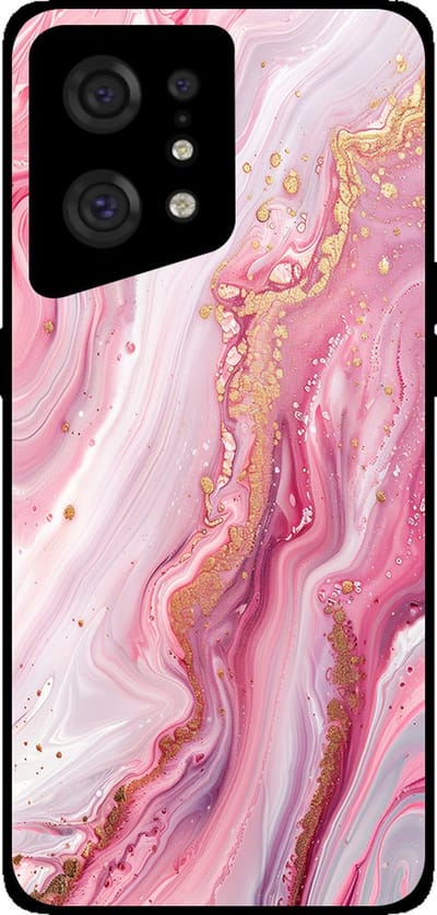 Smartphonica Telefoonhoesje Geschikt voor Oppo Find X5 met marmer opdruk - TPU backcover case marble design - Roze geschikt voor Oppo Find X5