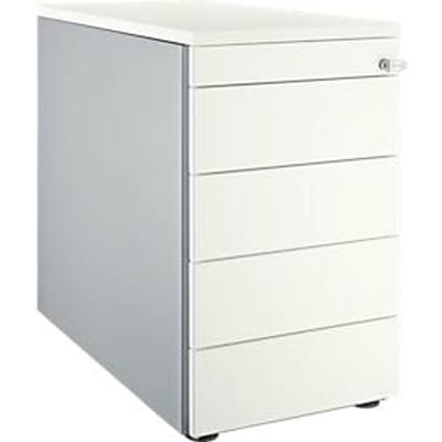 Schäfer Shop  Genius Vast ladeblok 13333, met greepuitsparing, B 435 x H 717 mm, blank aluminium/blank aluminium/wit