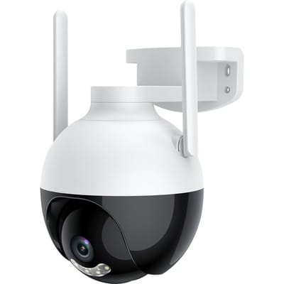 Outdoor WiFi PTZ-camera 4MP draadloze WiFi IP-camera Home Security-systeem met 360 graden weergave Color Night EU Plug wit