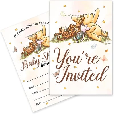 20 Babyshower Uitnodigingen Beer Roze Blauw Thema Inclusief Enveloppen