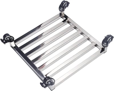 Plantendrager met wielen - Plantenwagen Bloem pot trolley - Planten verplaatsen - Roestvrij staal - 40 cm - One Color