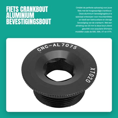 Dailygoods- Crankbout Aluminiumlegering 20 mm - Bevestigingsbout - Fiets Crankstel - Hollowtech - Mountainbike - 100% Gloednieuw - Crankschroef