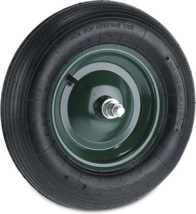 kruiwagenwiel - 4.80/4.00-8 - luchtband - 39 cm - stalen velg - met as - tot 120 kg