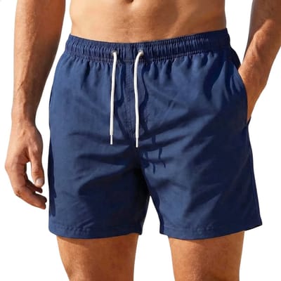 RENALUX - Zwembroek Heren - Zwembroek Jongens - Met Zakken - Zwemboxer Heren - Donkerblauw - Maat XL