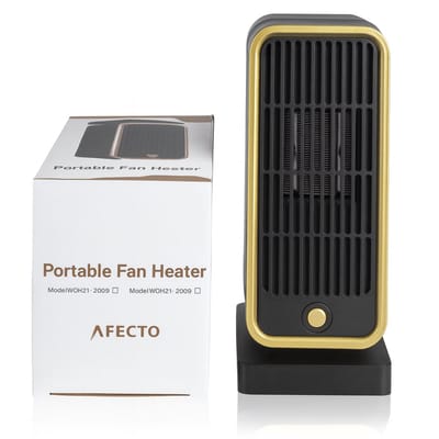 Compacte keramische kachel met 500W vermogen. Ideaal voor slaapkamer of caravan. oververhittingsbeveiliging en kantelbeveiliging. Lichtgewicht, stil en makkelijk mee te nemen.