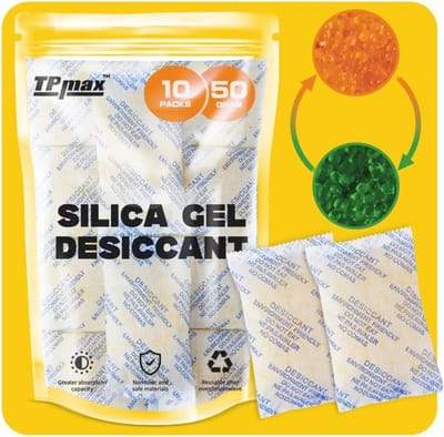 Herbruikbare silicagel droogmiddelzakjes 50g - Kleurn indicatoren voor optimale vochtafstoting