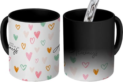 Magische Mok - Foto op Warmte Mokken - Koffiemok - You will forever be my always - Voor altijd - Quotes - Spreuken - Liefde - Magic Mok - Beker - 350 ML - Theemok - Mok met tekst