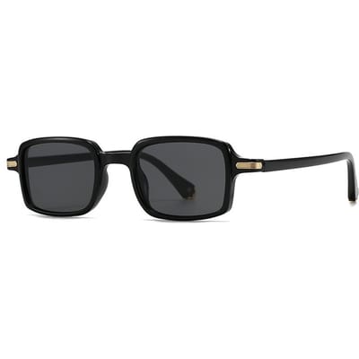 Grensoverschrijdende Europees-Amerikaanse Smalle Kleine Vierkante Montuur Zonnebril Trendy Straatfotografie Retro Moderne Stijl 2543 black