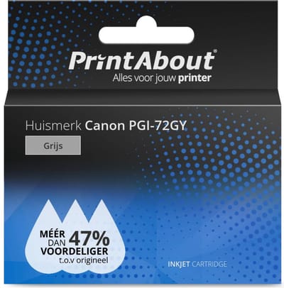 PrintAbout huismerk Inktcartridge PGI-72GY Grijs Geschikt voor Canon