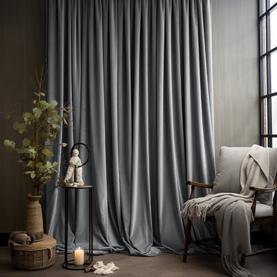 MUPOO Verduisteringsgordijn (Kant en Klaar 1 Stuks) – Dicht Fluweel voor Verduistering, Isolatie & Geluidsdemping – Eenvoudig op te hangen aan Gordijnroede of Rails – Voor Slaapkamer, Kinderkamer en Woonkamer – Grijs 132×213 cm