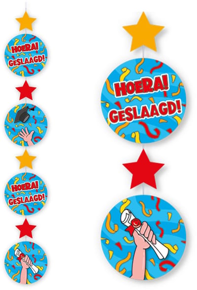 LUQ – Hoera Geslaagd Hangdecoratie – Luxe Graduation Party Decoratie – Afstudeer Feest Versiering – Direct Ophangen