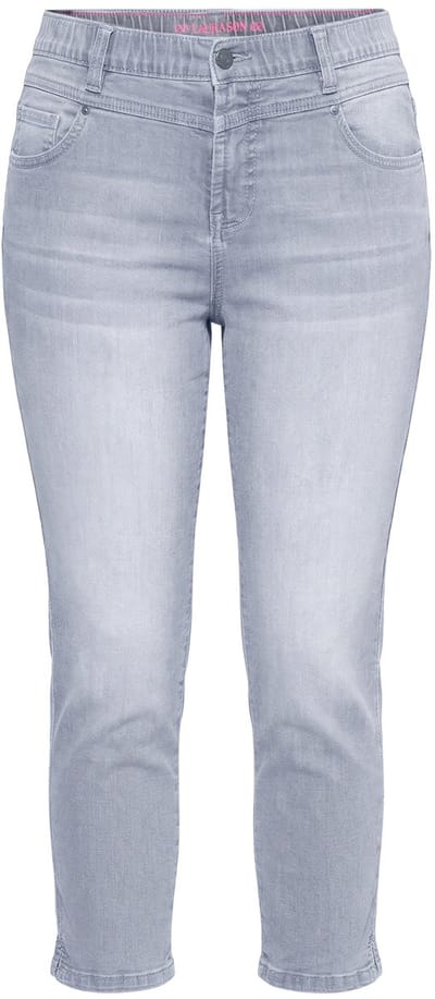 Laurasøn - Dames - Jeans met hoge taille Slim 3/4-lengte - Lichtgrijs denim - Maat 42