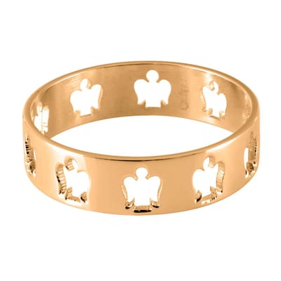 Quiges Stapelring Dames - Vulring Engel - RVS Roségoudkleurig - Maat 19 - Hoogte 4mm