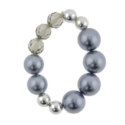 Behave - Kralenarmband grijs met zilverkleur glans - elegante look