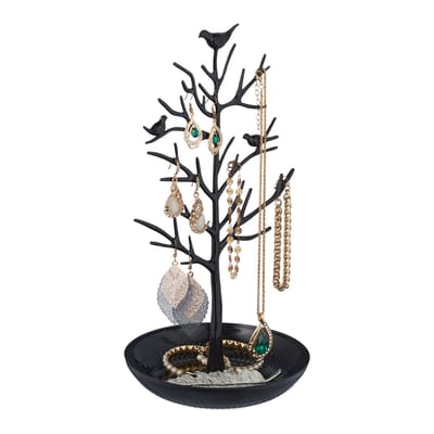 sieradenboom - kettingen - oorbellen - armbanden - 30x16x15 cm - metaal - zwart