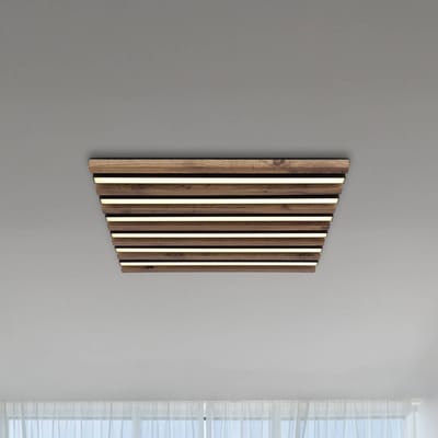 Globo LED plafondlamp Hayden, lengte 45 cm, zwart/donker hout