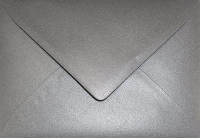 Metallic (parelmoer) grijze enveloppen vierkant K4-156 - 156 x 156 mm - 25 stuks - NK natgelijmde - 120 gram - Aster Metallic - Netuno