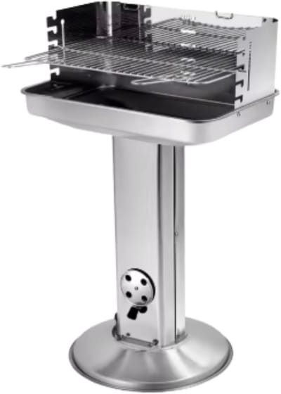 Grill Houtskool BBQ - Voor Tuin, Camping & Outdoor - Draagbare Trechtergrill met Plank - Roestvrijstaal - 87x89x89 cm