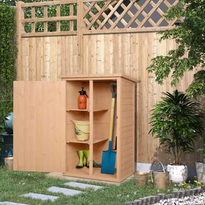 Pugsdrly Gereedschapsschuur met planken weerbestendig 75 x 56 x 115cm naturel hout