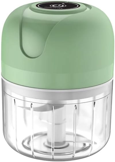 Knoflookpers - Elektrische keukenhakker - Elektrische uiensnijder-Groentesnijder - Draagbare USB-vleesmolen - Groentehakker voor keukengadgets (250 ml groen)