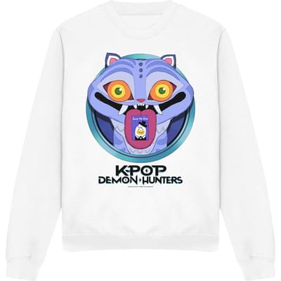 K-Pop Demon Hunters Unisex Volwassenen Save The Date Derpy Tiger Cartoon Sweatshirt (Wit)