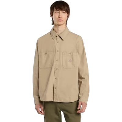Dickies Canvas Overhemd Met Lange Mouwen Beige S Man