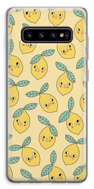 Hoesje geschikt voor Samsung Galaxy S10 Plus hoesje - Citroenen - Soft Cover Telefoonhoesje - Bescherming aan alle Kanten en Schermrand