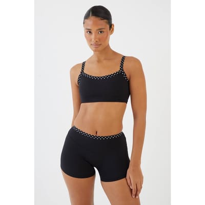 Dames Dsgn Studio Sculpt Sportbeha Met Polkadot Laagjes | Zwart | Maat: XS