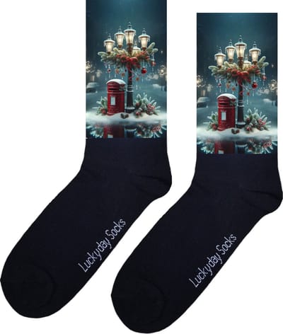 Kerst brievenbus - Kerst cadeau - Grappige sokken - Leuke sokken voor heren en dames - Moederdag - Vaderdag - Cadeau voor hem en haar - Verjaardag cadeau - Kerst sokken - Vrolijke sokken - Valentijns cadeau - Socks maken Happy - Maat 37-44