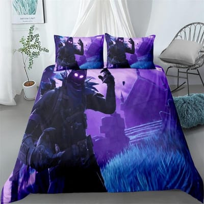 Fortnite Beddengoed Set Dekbedovertrek Kussensloop Spel Cartoon Decoratie Sprei Slaapkamer Dekbedovertrek Beddengoed Pakket Kinderen Kerstcadeau US Twin(172*218cm)3pcs