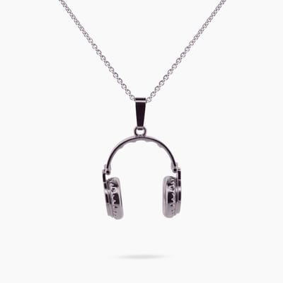 Pinchme Charms - Kleine Koptelefoon bedel  – Voor wie leeft in geluid - Echt zilver - Handgemaakt in Nederland - Luxe cadeauverpakking - Ketting Sieraden