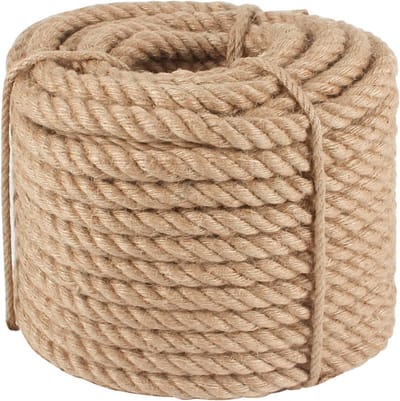 Gedraaid Jute Touw 3/4 Inch x 50ft Dik Natuurlijk Touw voor Kandelaar en Ambachten