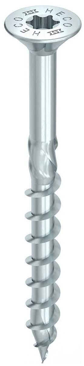 HECO TOPIX-Plus spaanplaatschroef 10x100mm - platkop - verzinkt - deeldraad - HD-40 - 61481 (Per 50 stuks)