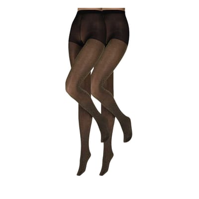 Sarlini - Dames fantasie panty - 40 denier - 2-Pak - Zwart/Goud / S/M