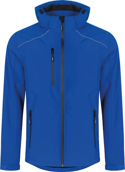 Men's Softshell Outdoorjas met afneembare capuchon Royal - L