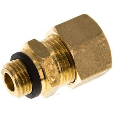 G 1/4'' Buitendraad x 12mm Messing Rechte Knelfitting met PA Afdichting 75 Bar DIN EN 1254-2