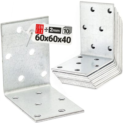LUN FIX - Montagehoek 60x60x40x2mm KM7 - 10 Stuk