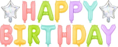 Partydeco - Folie Happy Birthday Pastel