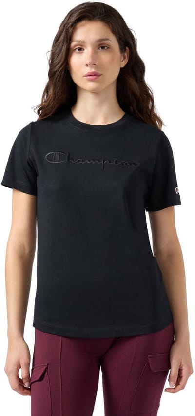 Champion T-shirt Dames SS Tee Zwart - Maat L