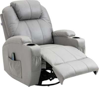 Massagestoel - Relaxfauteuil - Zetel - 1 persoons - Met armleuning - Zeer comfortabel - Elektrisch - Lichtgrijs