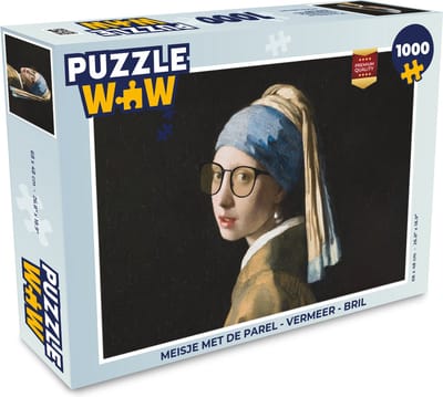 Puzzel Meisje met de parel - Vermeer - Bril - Legpuzzel - Puzzel 1000 stukjes volwassenen