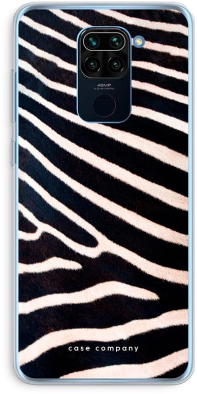 Case Company® - Hoesje geschikt voor Xiaomi Redmi Note 9 hoesje - Zebra - Soft Cover Telefoonhoesje - Bescherming aan alle Kanten en Schermrand