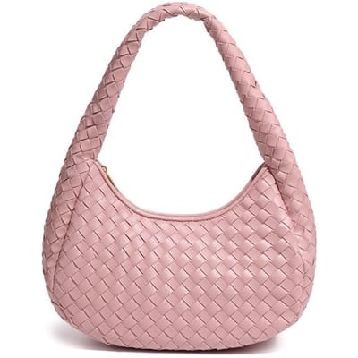 Modieuze Geweven Dumpling Tas, Enkele Schouder Eenvoudig en Veelzijdig Handtas voor Vrouwen, Textuur Casual Onderarm Tas gray