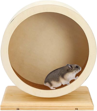 Houten Hamsterwiel Ø 15 cm - Geluidsarm en Veilig Loopwiel voor Kleine Huisdieren