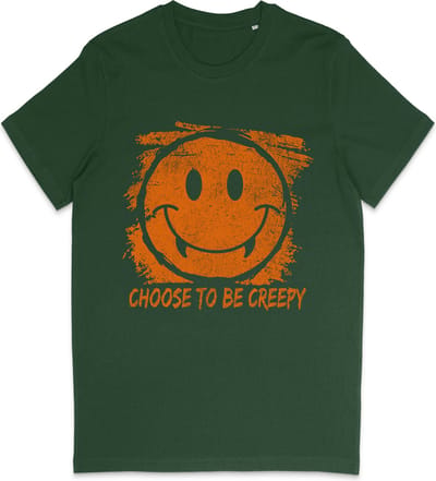 T Shirt Jongens Meisjes - Halloween Smiley - Groen - Maat 92