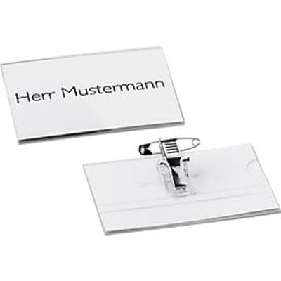 Naambadges met combiklem - 54 x 90 mm - pak van 25 stuks - ons merk Schäfer Shop Select