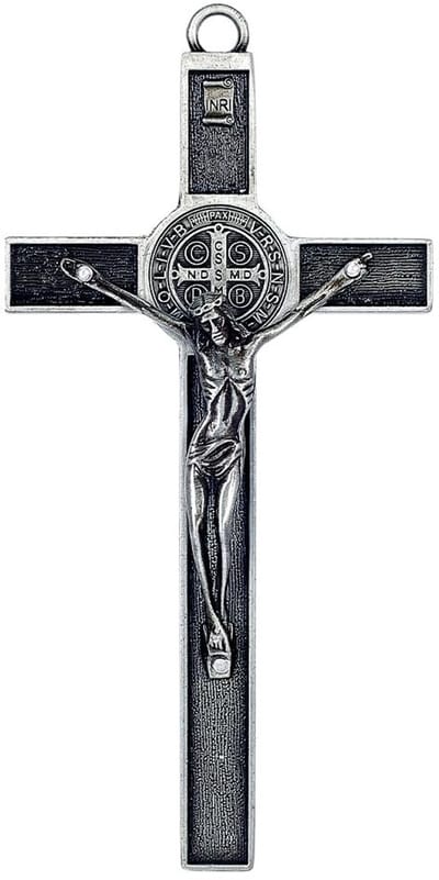Dailygoods- Kruisbeeld Antiek Zilver - Wanddecoratie Metalen - Tibetaanse Stijl - Spirituele Versterking - Handgemaakt - 193x94x16mm