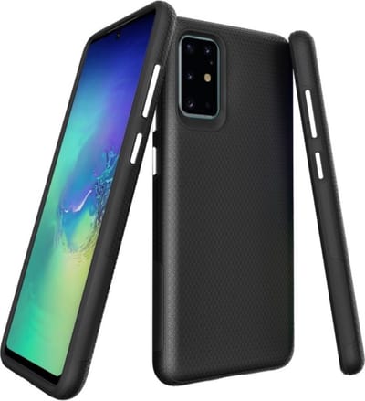 Casemania Hoesje Geschikt voor Samsung Galaxy A41 - Zwart - Anti Slip Matte Armor Back Cover