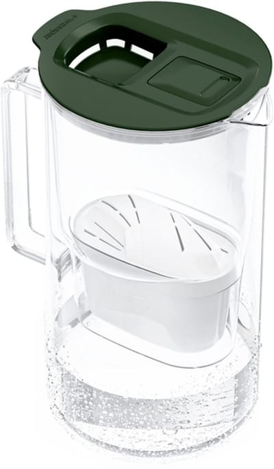 Wessper 2L glazen waterfilterkan filterslijtage-indicator, compatibel met Brita Maxtra, Maxtra+ en + filters. - Groen