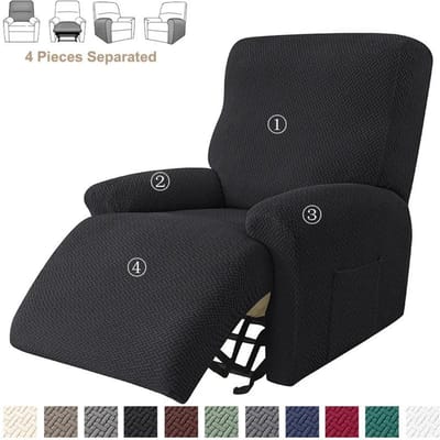 4 Stuks Split Stretch Relaxfauteuil Bankhoezen Jacquard Relax Ligstoel Slipcovers Eén Armstoel Beschermer